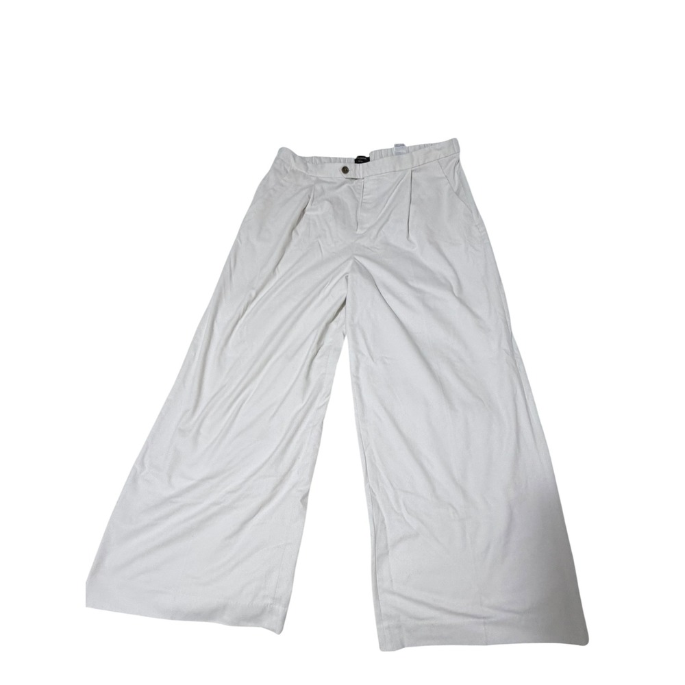 Banana Republic Pants Womens 18 Wide Leg Off White Pleated High Rise Trousers
